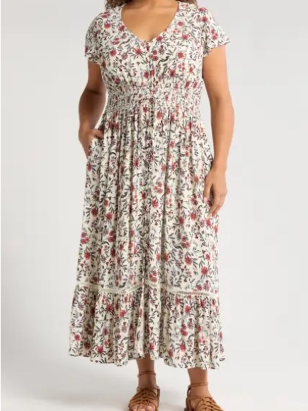 Treasure & Bond Maxi Dress with Smocked Waist